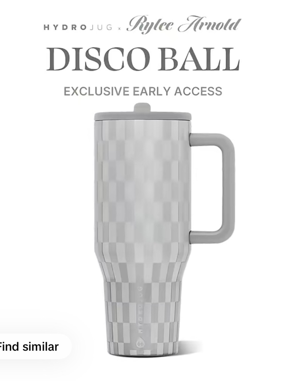 HydroJug Disco Ball Travel Mug - Light Gray
